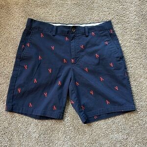 Old Navy Mens 32W Navy Blue Lobster Khaki Shorts